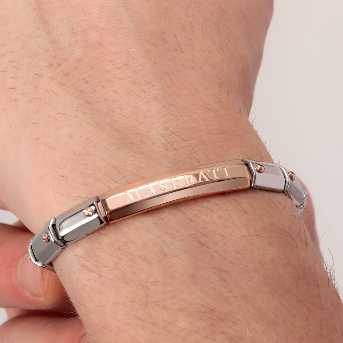 Maserati Jewels Men's Rose Gold Screw Bracelet Bevilles Jewellers 