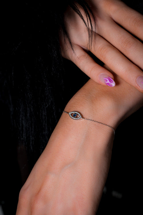Georgini Rock Star Blue Evil Eye Silver Bracelet Georgini 