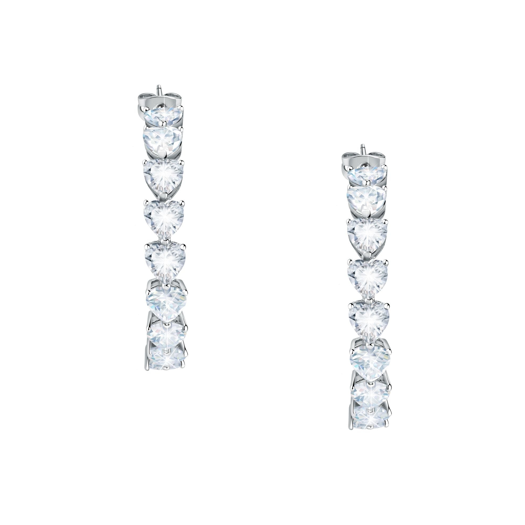 Chiara Ferragni Diamond Heart White Heart Big Hoop Earrings Bevilles Jewellers 