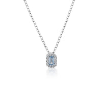 GEORGINI AQUA SPINEL RHODIUM 3MILS PENDANT Bevilles Jewellers 