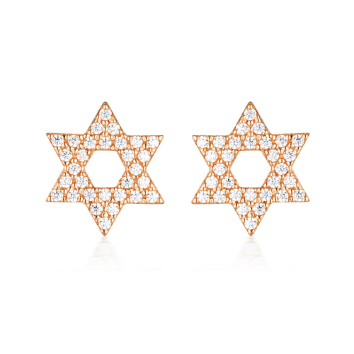 GEORGINI ROCK STAR STAR OF DAVID ROSE GOLD EARRINGS Georgini 