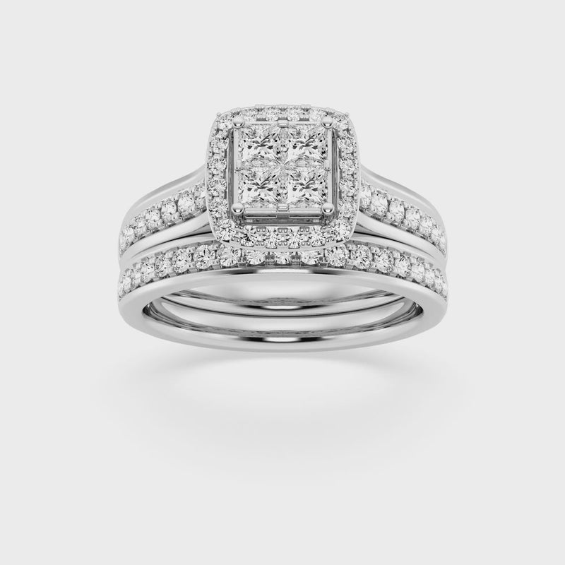 9ct White Gold 1.00ct Diamond Ring