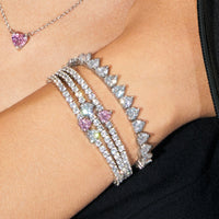 Chiara Ferragni Diamond Heart White Tennis Bracelet Bevilles Jewellers 