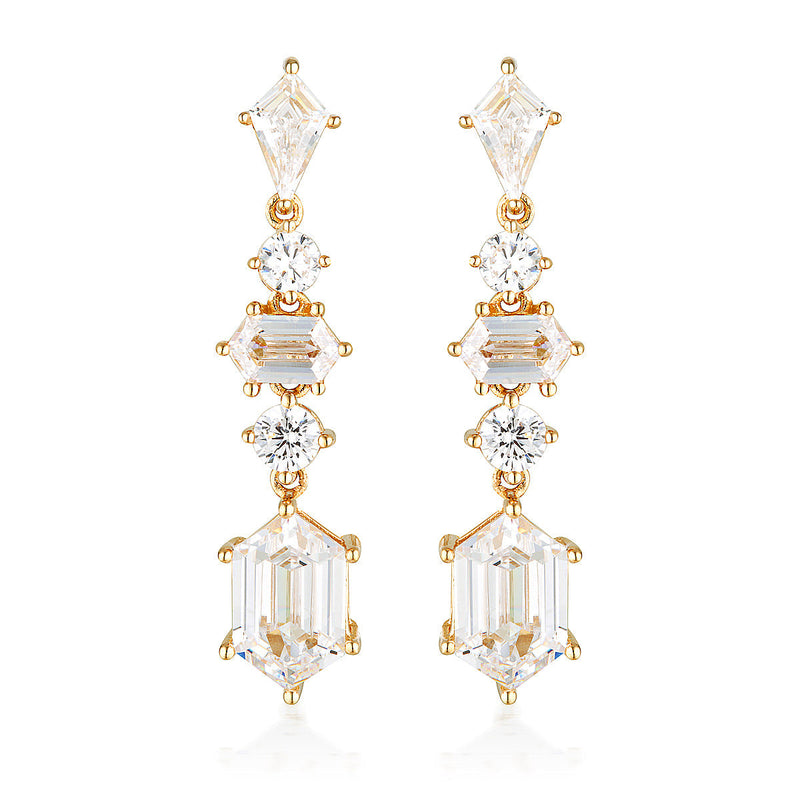 GEORGINI ROCK STAR SWORD GOLD EARRINGS Bevilles Jewellers 