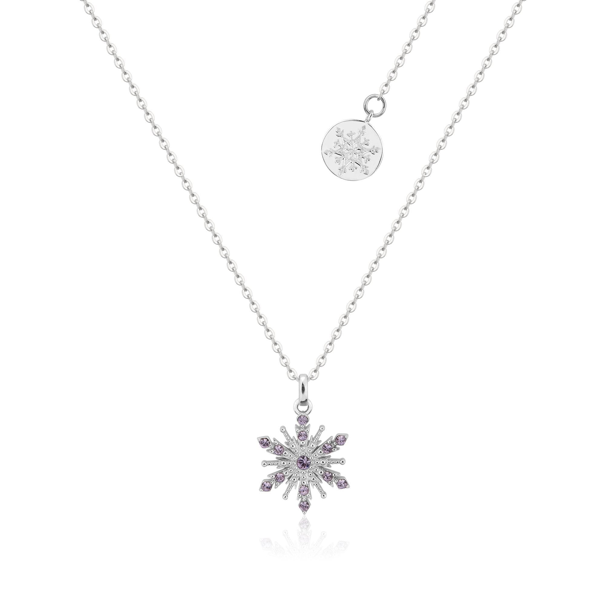 Disney Frozen 2 Anna Purple Snowflake Necklace Sterling Silver 45cm Necklaces Disney by Couture Kingdom 