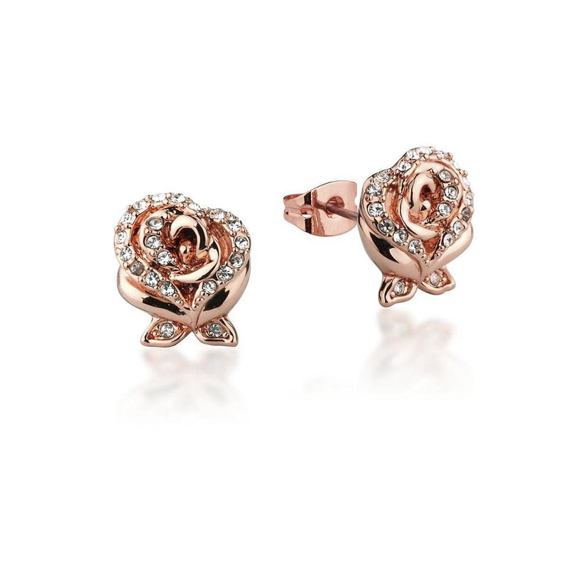 Disney Beauty and The Beast Enchanted Rose Crystal Stud Earrings Earrings Disney by Couture Kingdom 