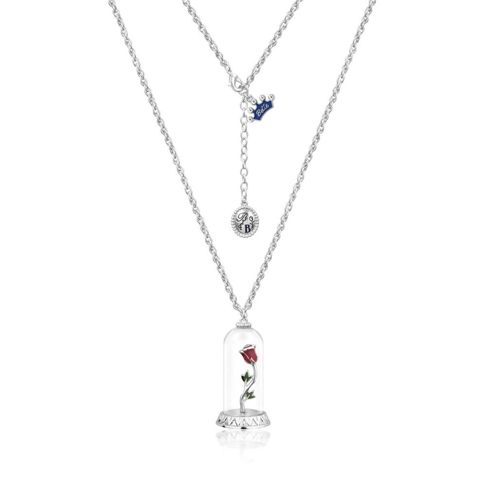 Disney Beauty and The Beast Enchanted Rose Necklace Necklaces Disney by Couture Kingdom 