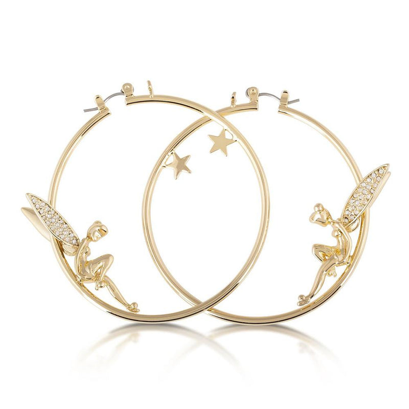 Disney Tinker Bell Gold Hoops Earrings Disney by Couture Kingdom 