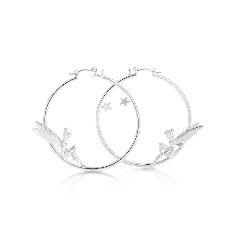 Disney Tinker Bell Silver Hoop Earrings Earrings Disney by Couture Kingdom 
