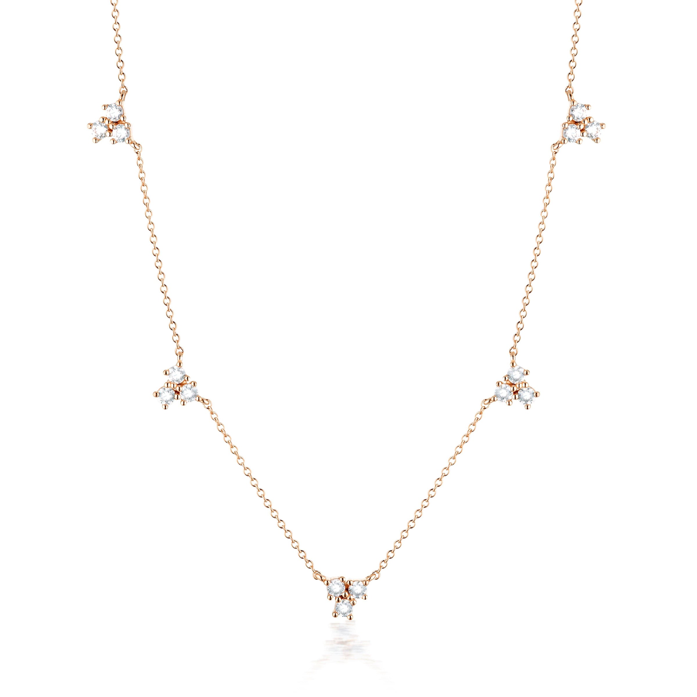 GEORGINI THE LAYERED EDIT TROIS NECKLACE ROSE GOLD Bevilles Jewellers 