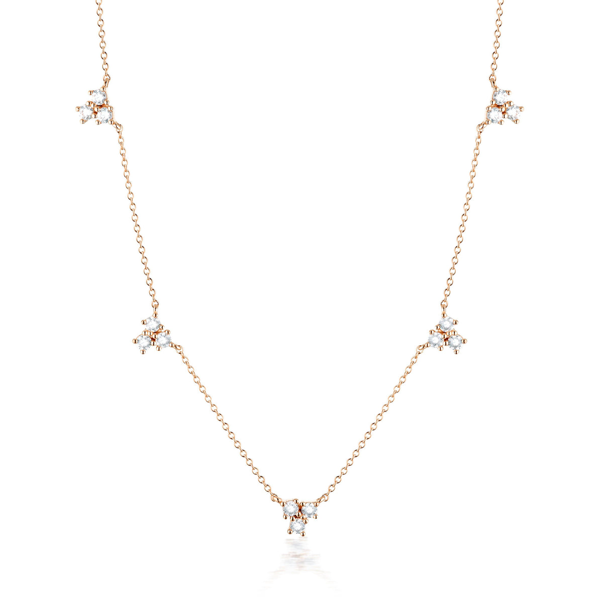 GEORGINI THE LAYERED EDIT TROIS NECKLACE ROSE GOLD Bevilles Jewellers 