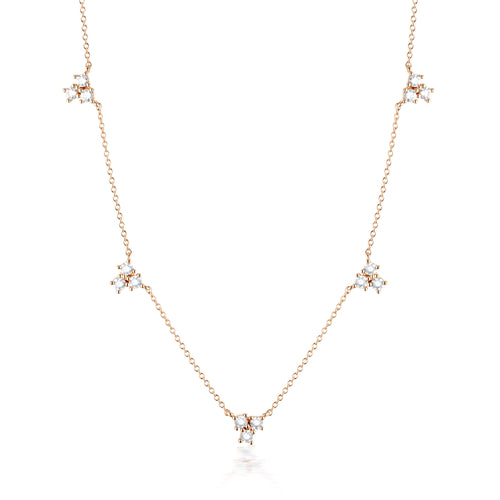 GEORGINI THE LAYERED EDIT TROIS NECKLACE ROSE GOLD Bevilles Jewellers 