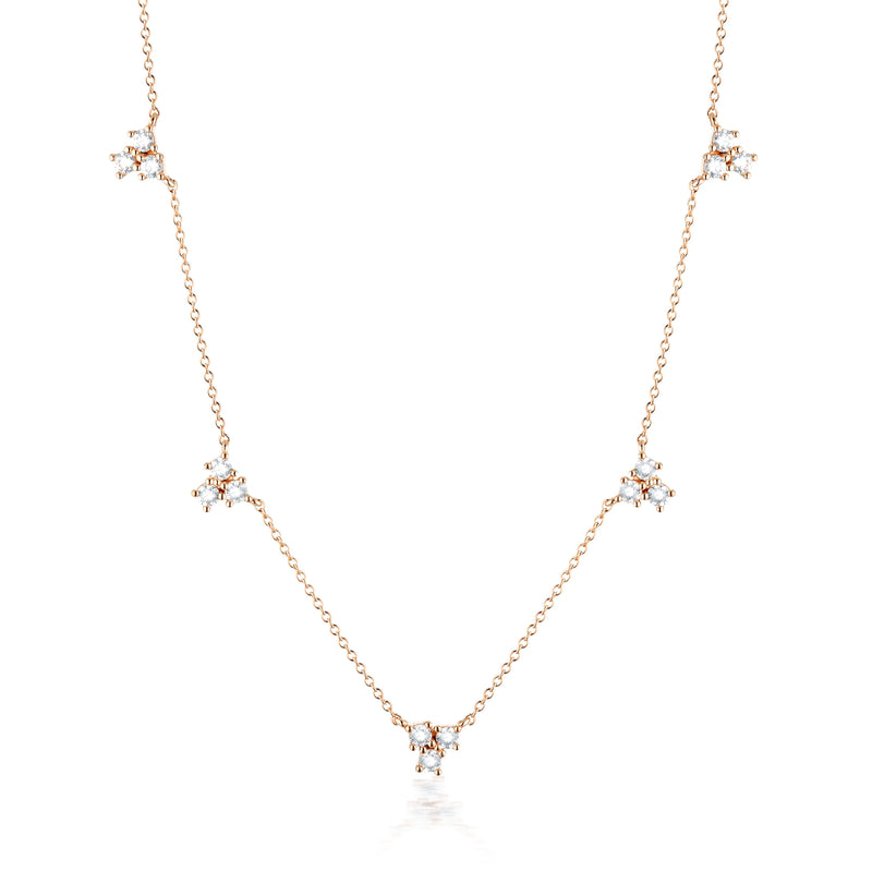 GEORGINI THE LAYERED EDIT TROIS NECKLACE ROSE GOLD Bevilles Jewellers 