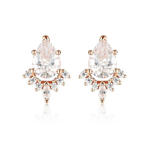 GEORGINI ICONIC BRIDAL PENELOPE EARRING ROSE GOLD Bevilles Jewellers 