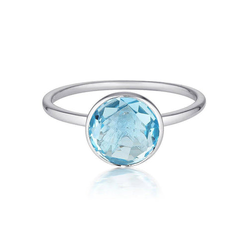 Georgini - Rodos Sterling Silver Blue Topaz Ring Bevilles Jewellers 