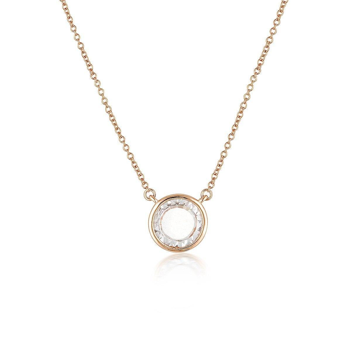 GEORGINI NOEL NIGHTS SLICED STONE NECKLACE ROSE GOLD Bevilles Jewellers 