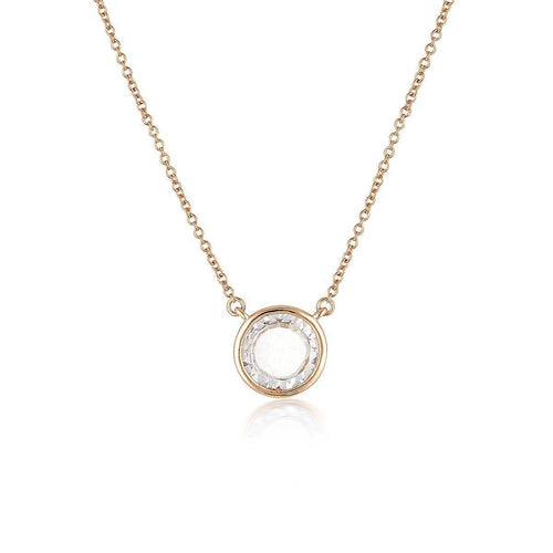 GEORGINI NOEL NIGHTS SLICED STONE NECKLACE ROSE GOLD Bevilles Jewellers 