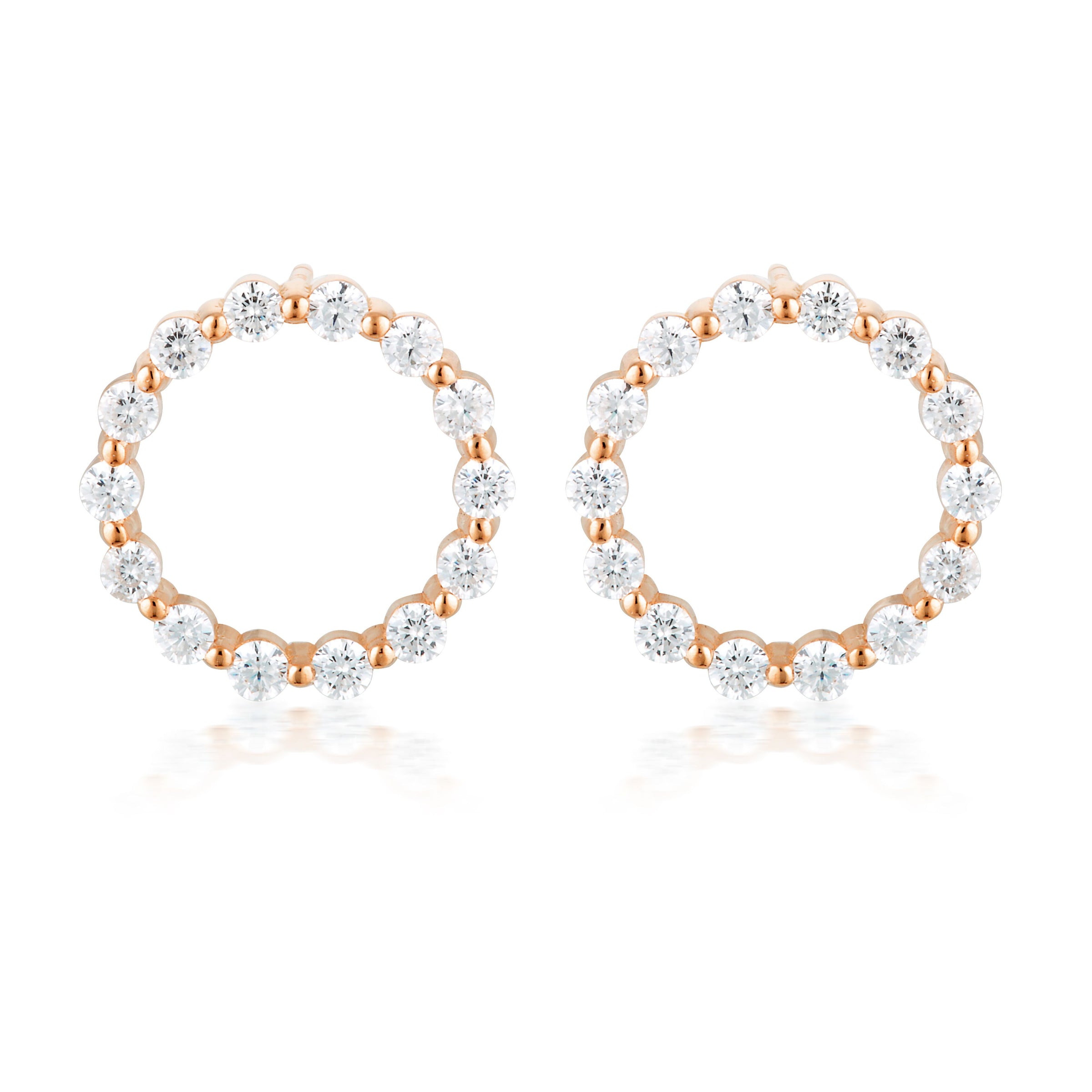 SMALL CIRCLE OF LIFE EARRING - ROSE GOLD Bevilles Jewellers 