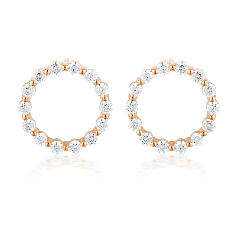 SMALL CIRCLE OF LIFE EARRING - ROSE GOLD Bevilles Jewellers 