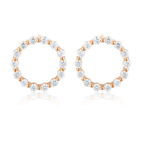 SMALL CIRCLE OF LIFE EARRING - ROSE GOLD Bevilles Jewellers 