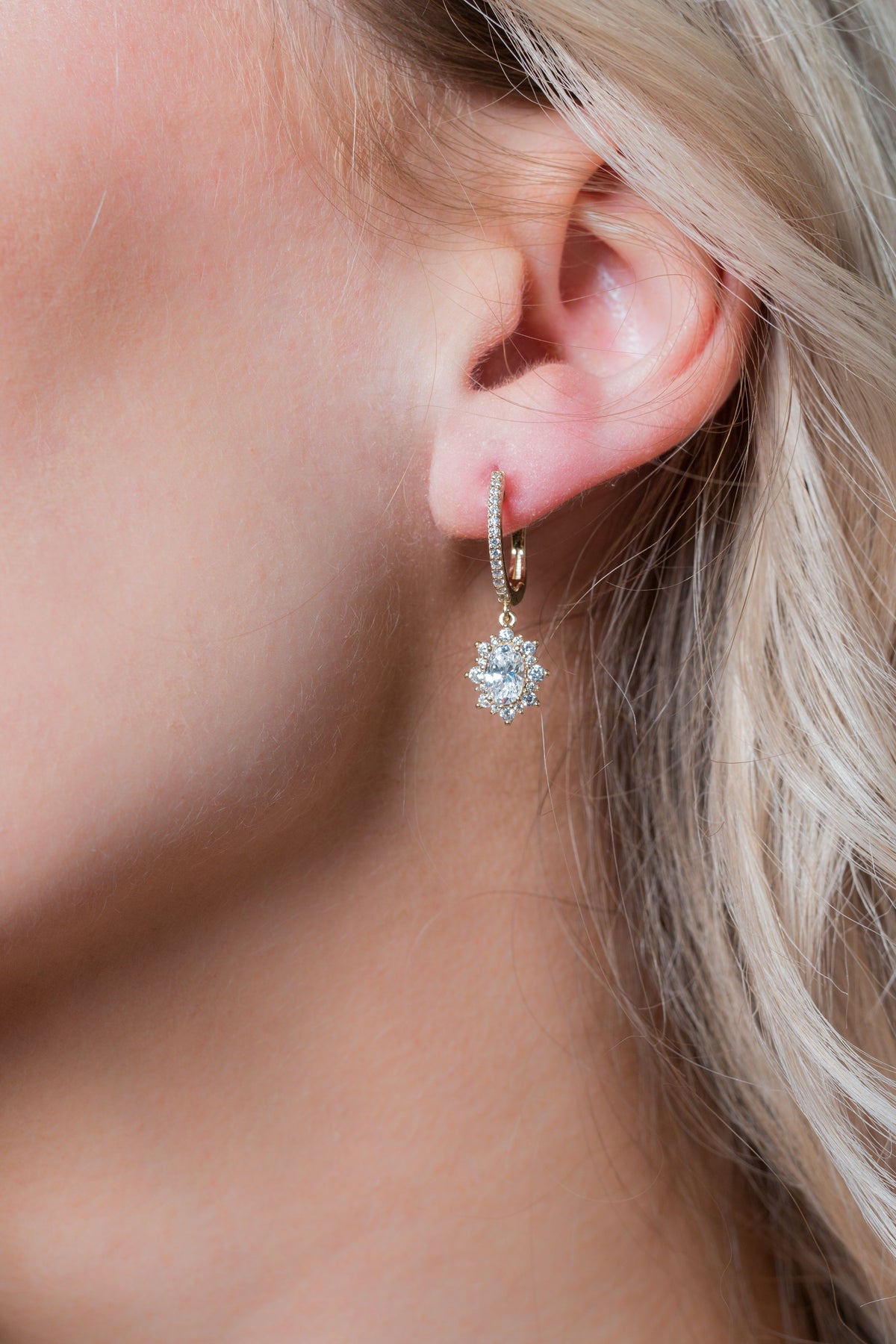 GEORGINI ICONIC BRIDAL ELOISE EARRINGS GOLD Bevilles Jewellers 