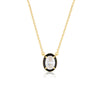 GEORGINI REFLECTION OVAL PENDANT GOLD & BLACK ENAMEL Georgini 