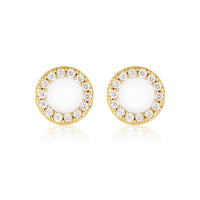 GEORGINI REFLECTION ENAMEL STUD EARRINGS GOLD & WHITE Georgini 