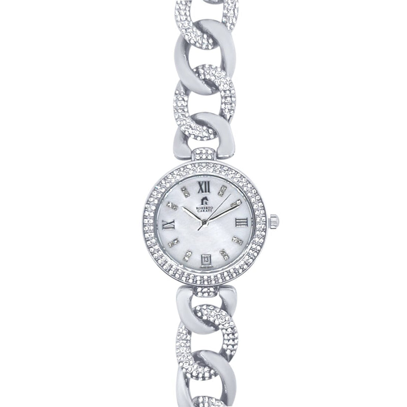 Roberto Carati Vivienne Silver Coloured Watch With Crystals M9084-V3 Watches Roberto Carati 