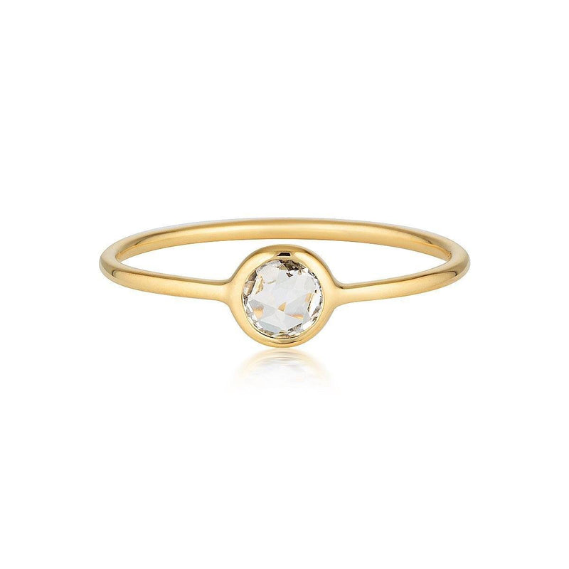 Georgini - Eos Yellow Gold White Topaz Ring Bevilles Jewellers 