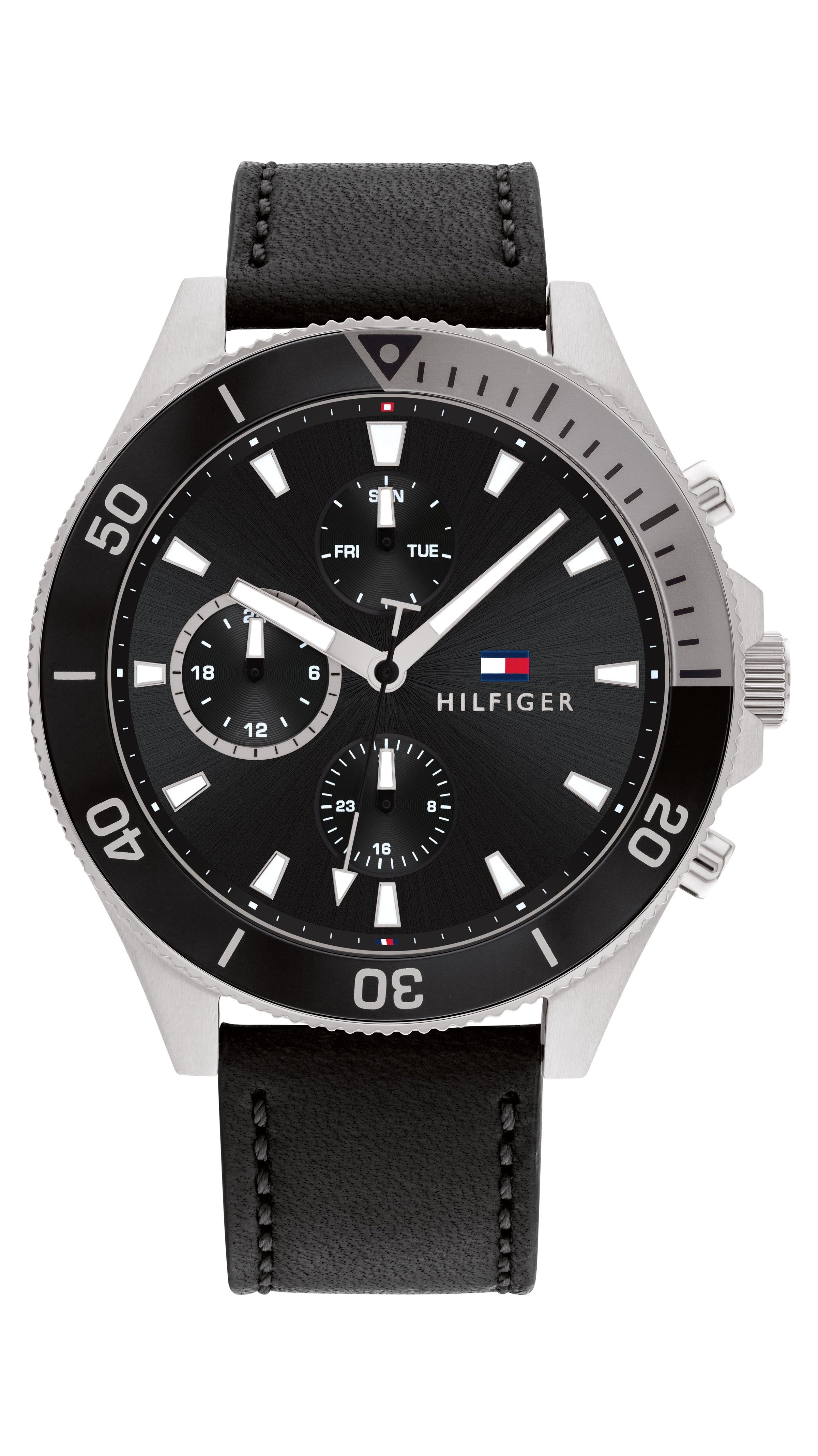 Tommy Hilfiger Larson Silver and Black Men's Watch 1791984 Watches Tommy Hilfiger 