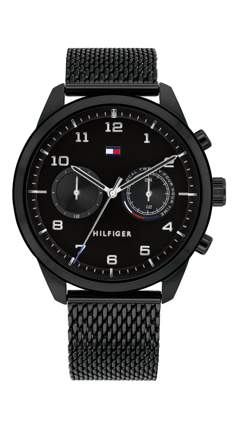 Tommy Hilfiger Patrick Black Face Case Mesh Band Watch 1791787 Watches Tommy Hilfiger 