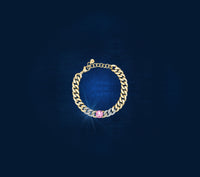 Chiara Ferragni Chain Collection Pink Stone Gold Bracelet Bevilles Jewellers 