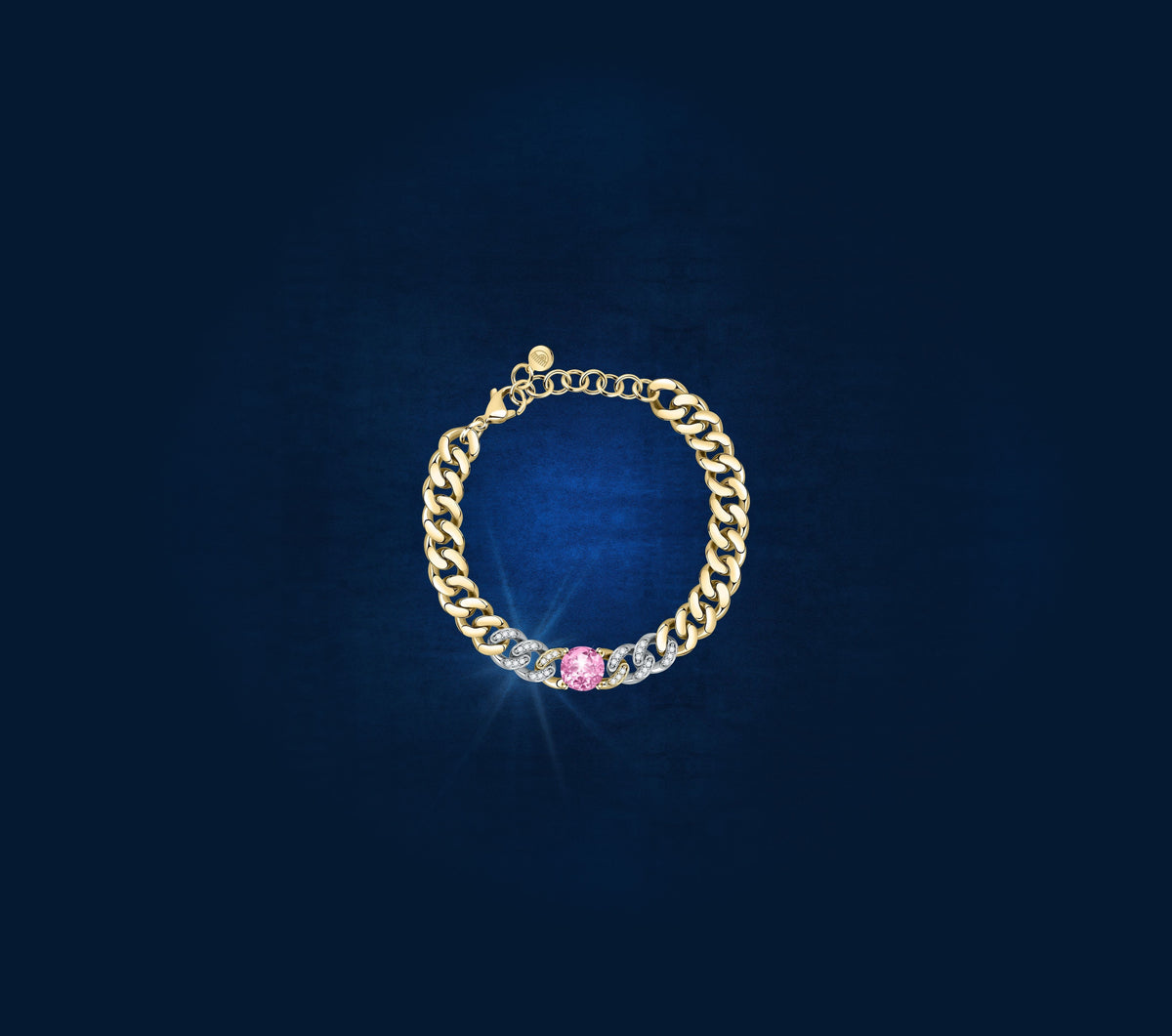 Chiara Ferragni Chain Collection Pink Stone Gold Bracelet Bevilles Jewellers 