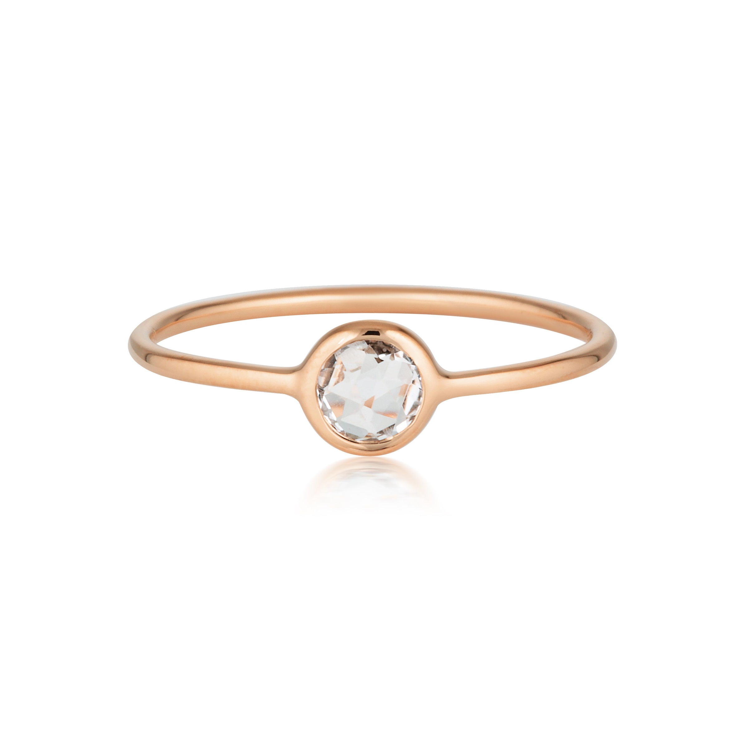 Georgini - Eos Rose Gold White Topaz Ring Bevilles Jewellers 8 