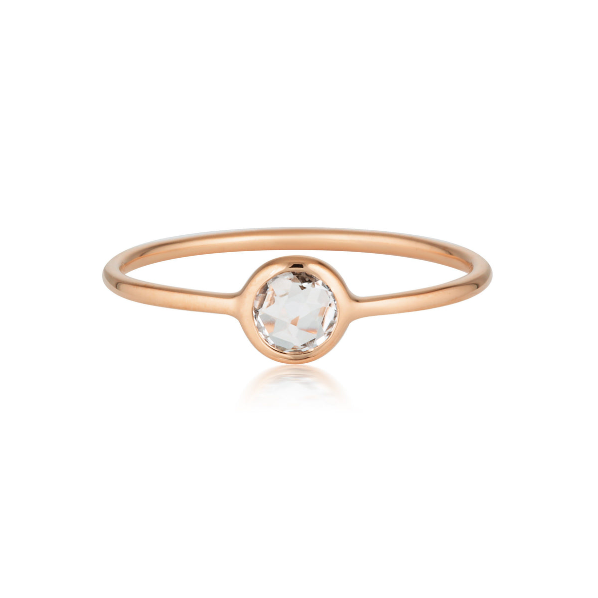 Georgini - Eos Rose Gold White Topaz Ring Bevilles Jewellers 5 