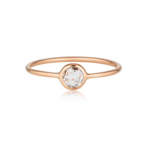 Georgini - Eos Rose Gold White Topaz Ring Bevilles Jewellers 5 