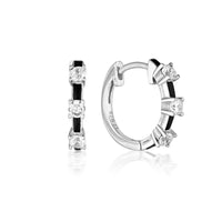 GEORGINI REFLECTION ENAMEL HOOP EARRINGS SILVER Georgini 