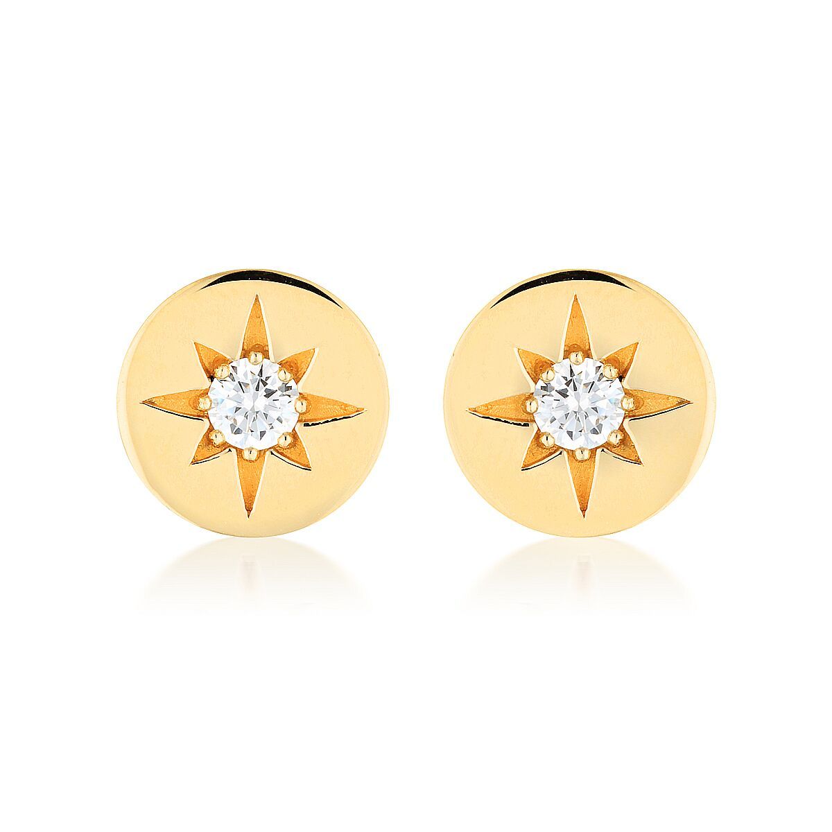 STELLAR LIGHTS GOLD STUD EARRINGS Bevilles Jewellers 