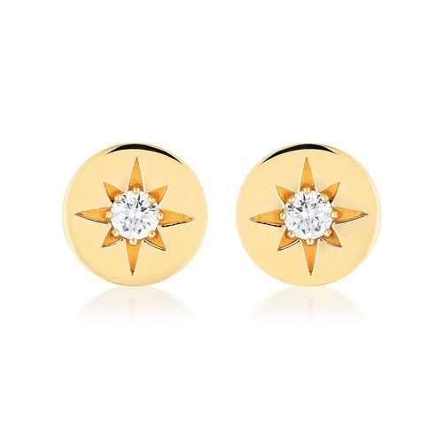 STELLAR LIGHTS GOLD STUD EARRINGS Bevilles Jewellers 