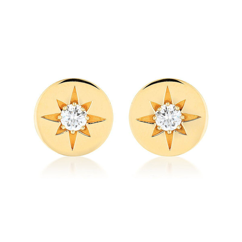 STELLAR LIGHTS GOLD STUD EARRINGS Bevilles Jewellers 