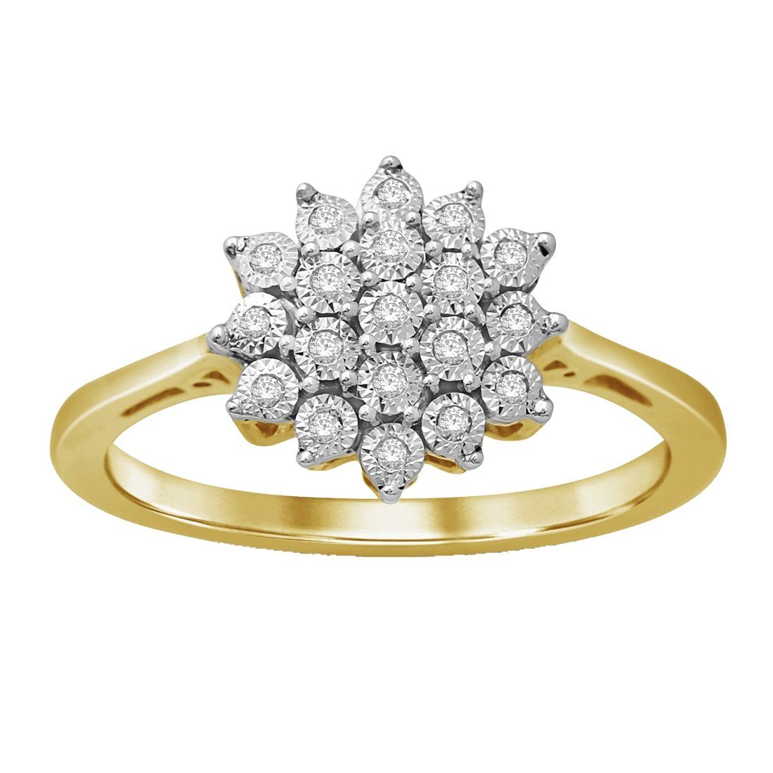 Brilliant Illusion 0.07ct Diamond Set Ring in 9ct Yellow Gold Rings Bevilles 