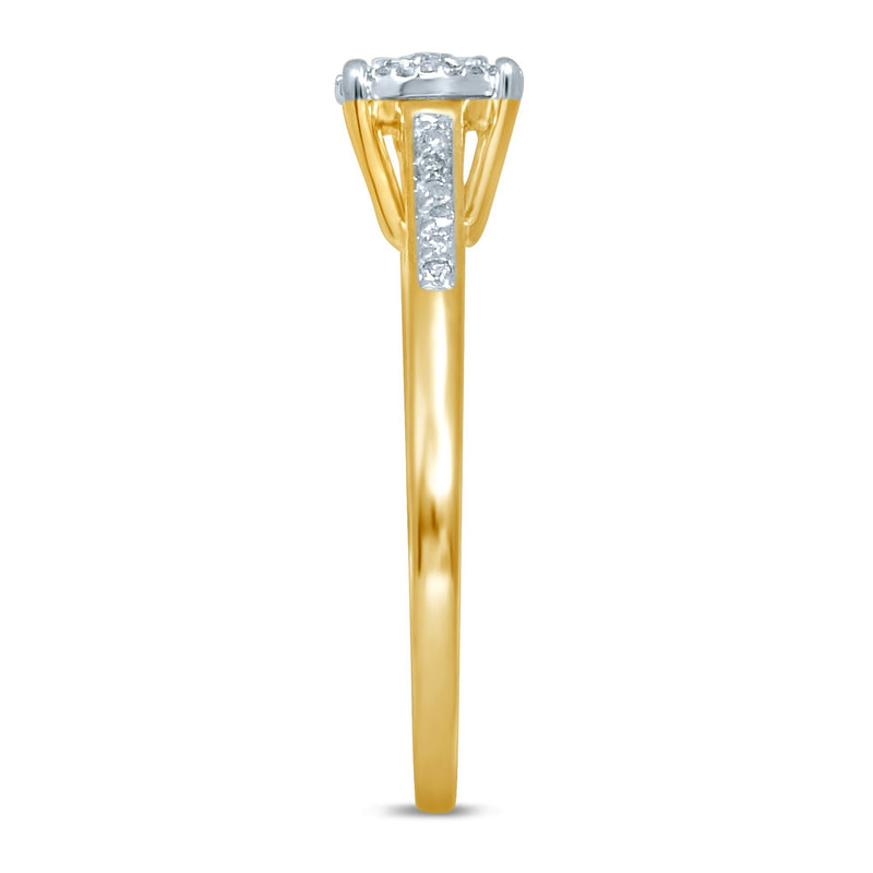 Martina Ring with 0.15ct of Diamonds in 9ct Yellow Gold Rings Bevilles 