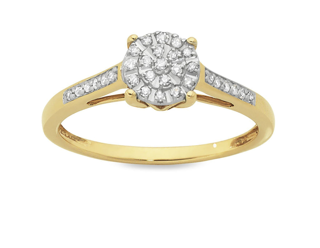 Ring with 0.15ct of Diamonds in 9ct Yellow Gold – Bevilles Jewellers