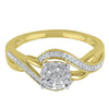 Solitaire Look Ring with 0.14ct of Diamonds in 9ct Yellow Gold Rings Bevilles 