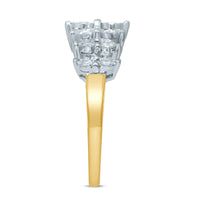 Brilliant Set Two Row Ring with 1/4ct of Diamonds in 9ct Yellow Gold Rings Bevilles 