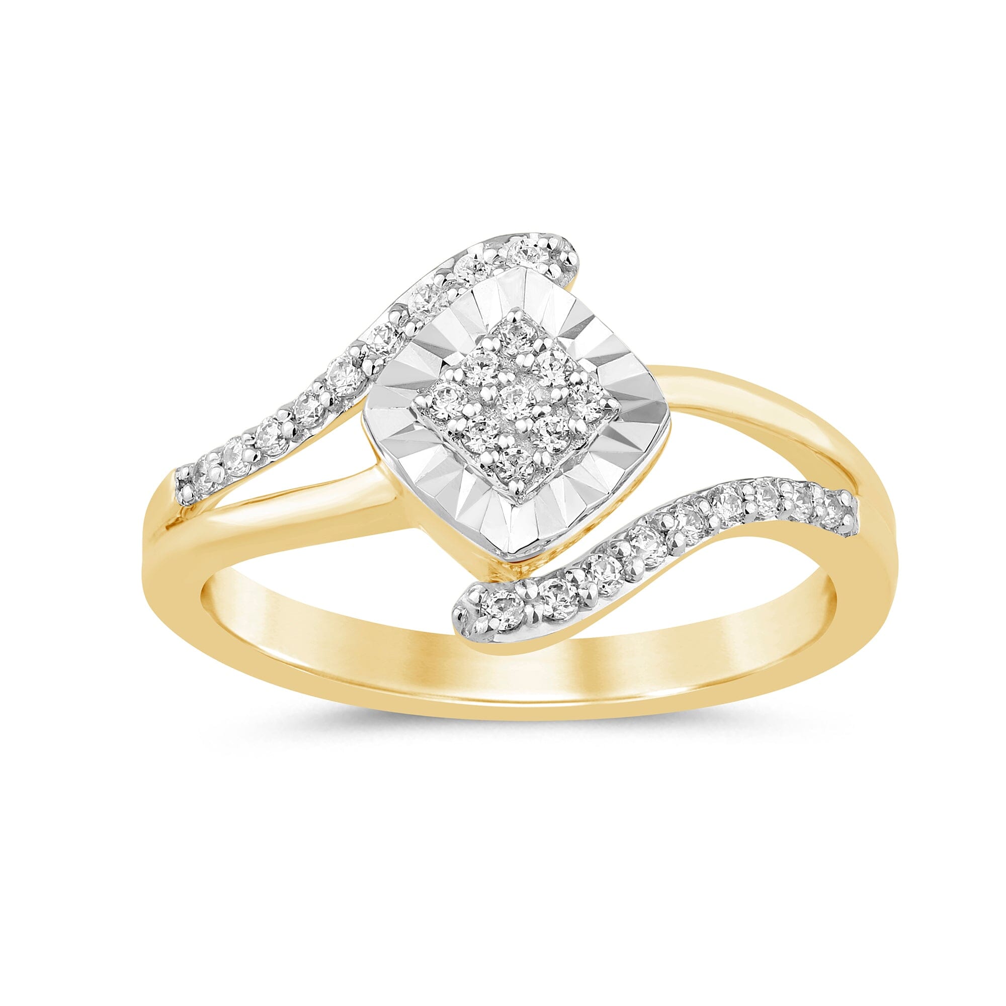 Miracle Square Look Diamond Ring with 1/5ct of Diamonds in 9ct Yellow Gold Rings Bevilles 