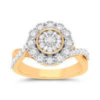 Miracle Crossover Ring with 1/2ct of Diamonds in 9ct Yellow Gold Rings Bevilles 