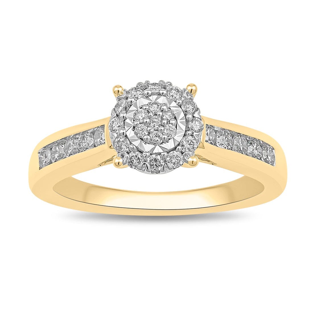 Love Myself Halo Ring with 0.40ct of Diamonds in 9ct Yellow Gold Rings Bevilles 