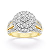 Miracle Round Baguette Ring with 1.00ct of Diamonds in 9ct Yellow Gold Rings Bevilles 