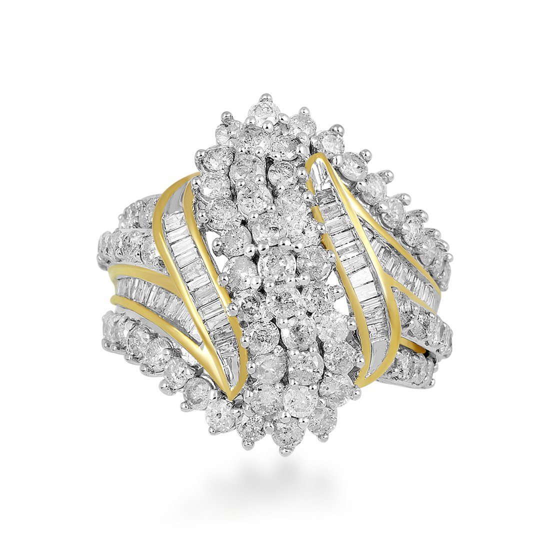 Wave Ring with 3.00ct of Diamonds in 9ct Yellow Gold Rings Bevilles 